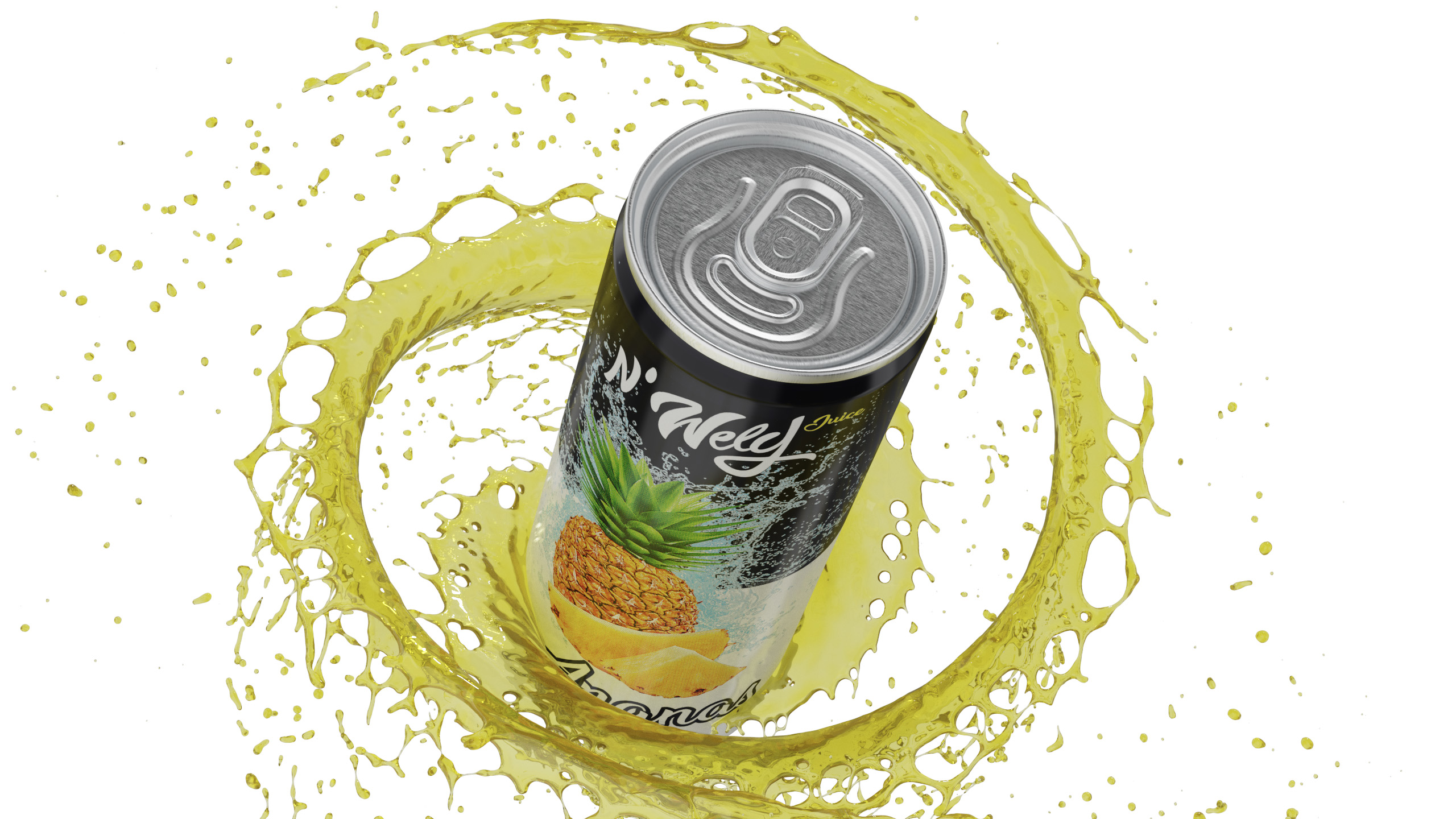 N'Wely can with juice swirlinng around