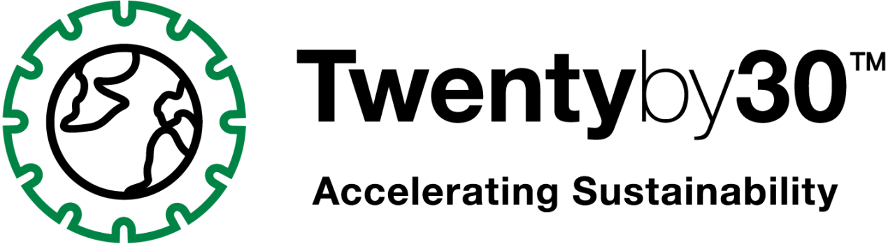 Crown's Twentyby30 logo, trademarked with the tagline "Accelerating Sustainability."