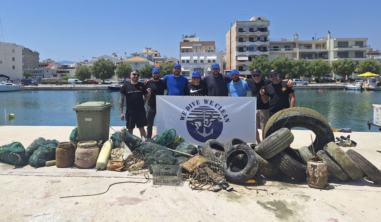 Group photo of collective beach clean up efforts