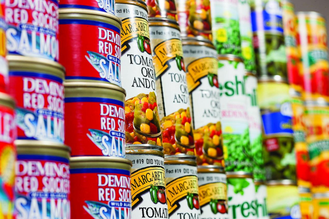canned salmon and vegetables