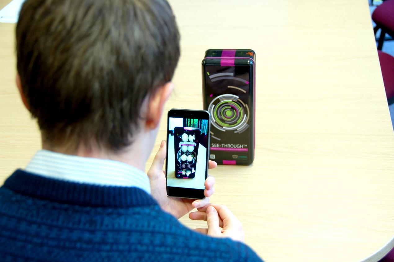 Person looking at a smart phone