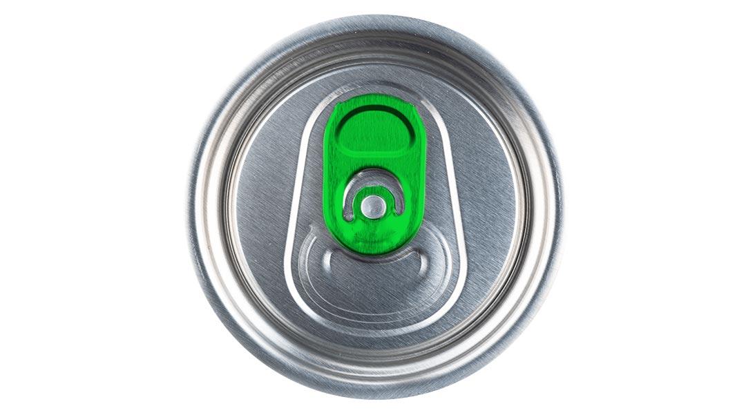 A colored can tab