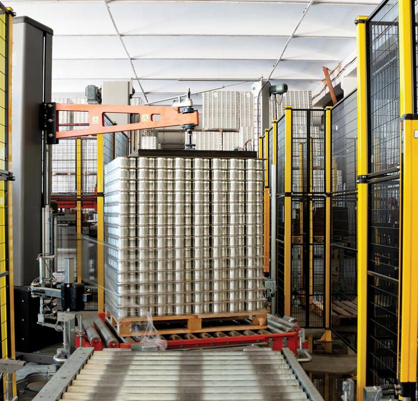 image of cans in warehouse