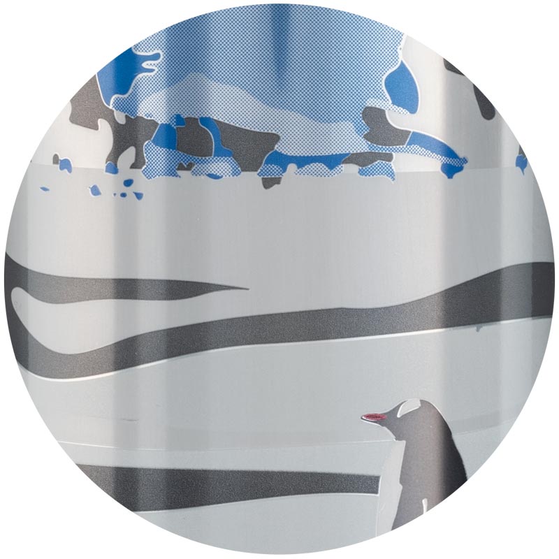 Bright-White-2x.jpeg Can detail of bright white ink, showing a blue iceberg, black and white stripes, and a penguin