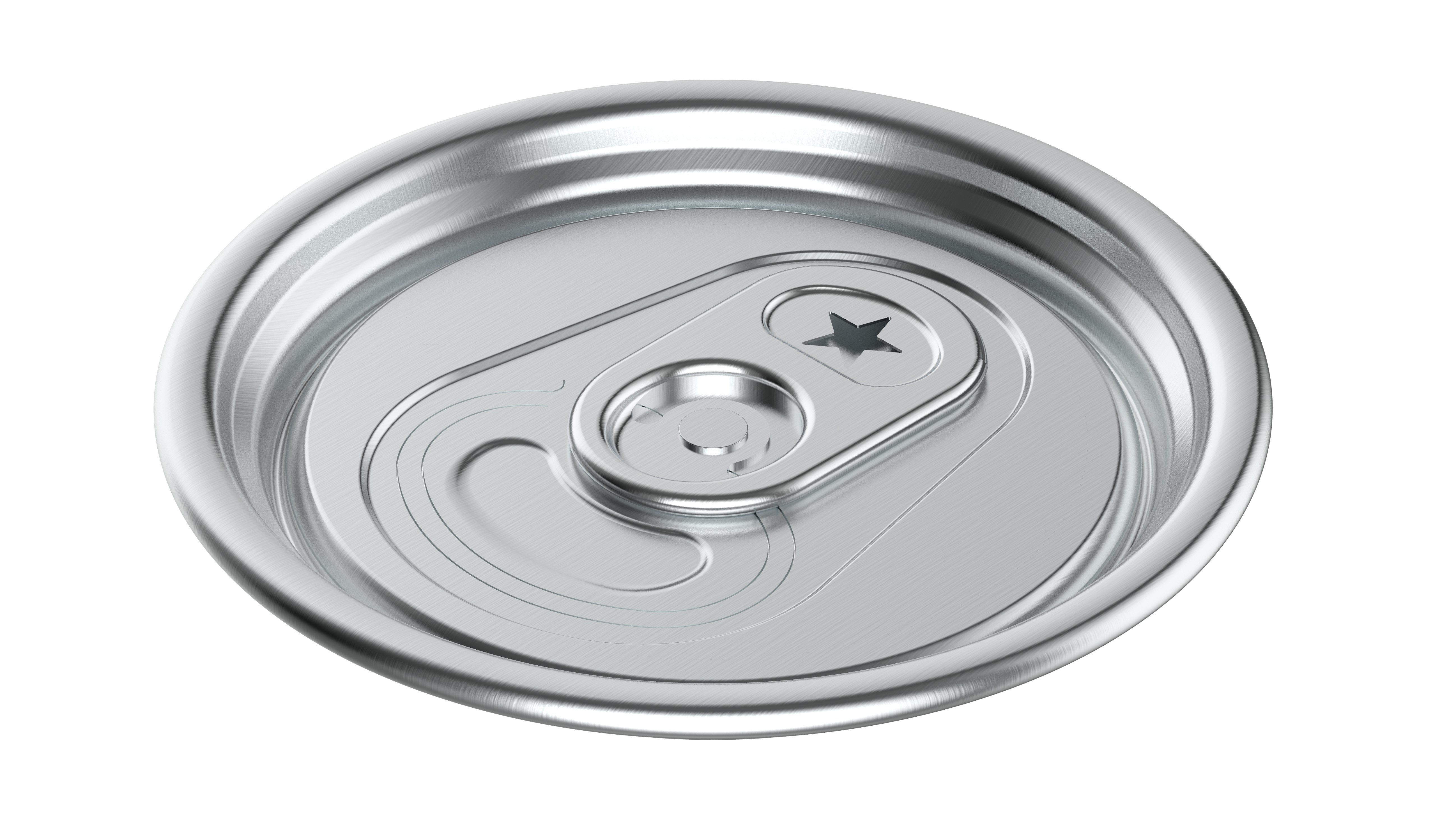 Silver colored tab with star shape cutout