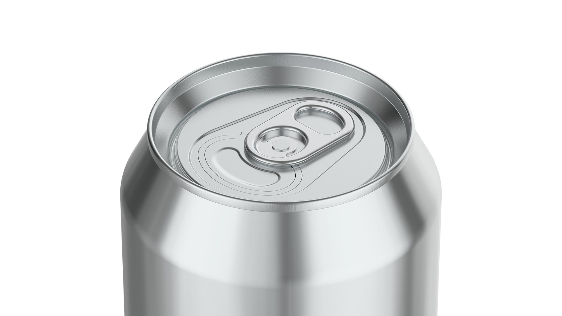 A superend beverage end on an undecorated can