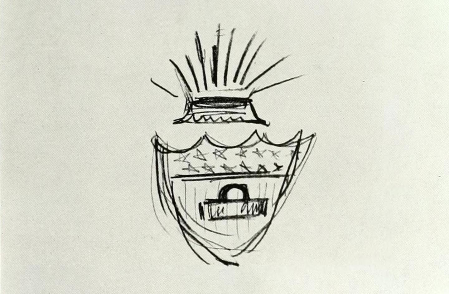Initial sketch of original Crown Cork logo