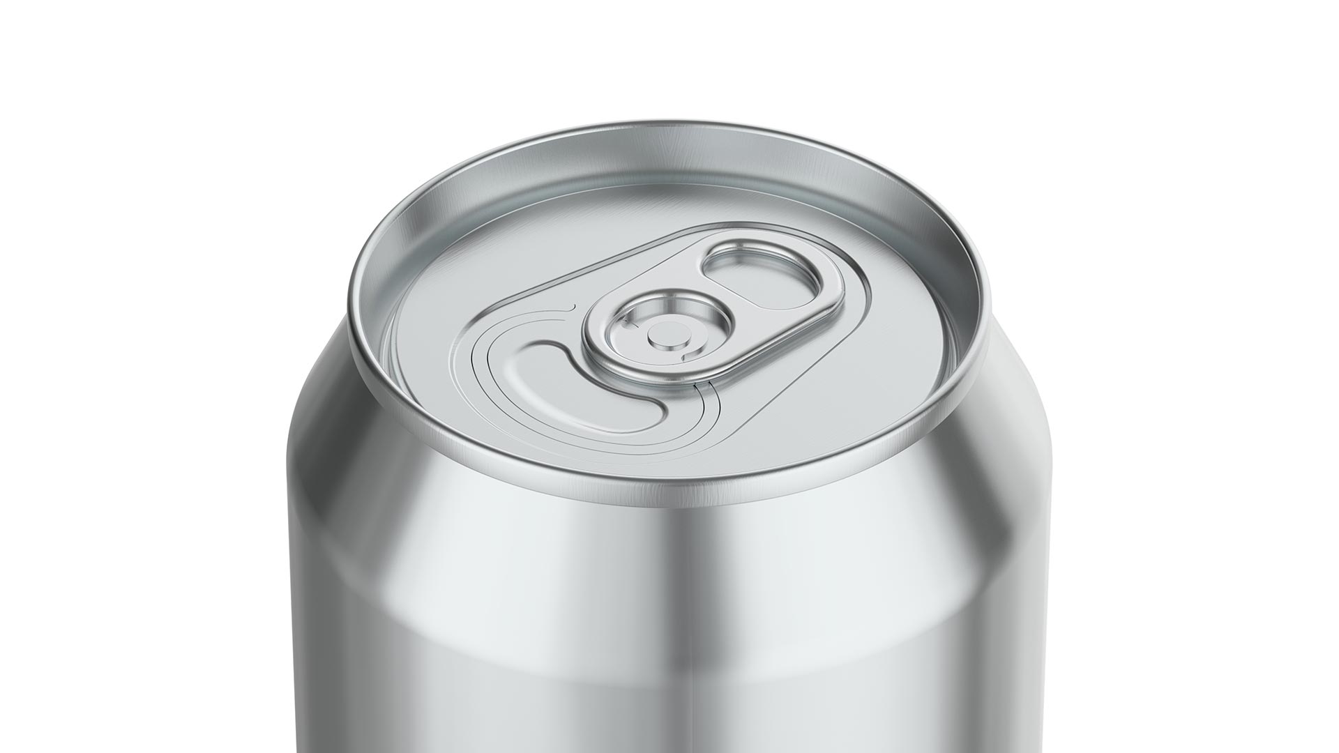 A closeup of Crown's Large Opening / Stay-On Tab Ends on an aluminum can.