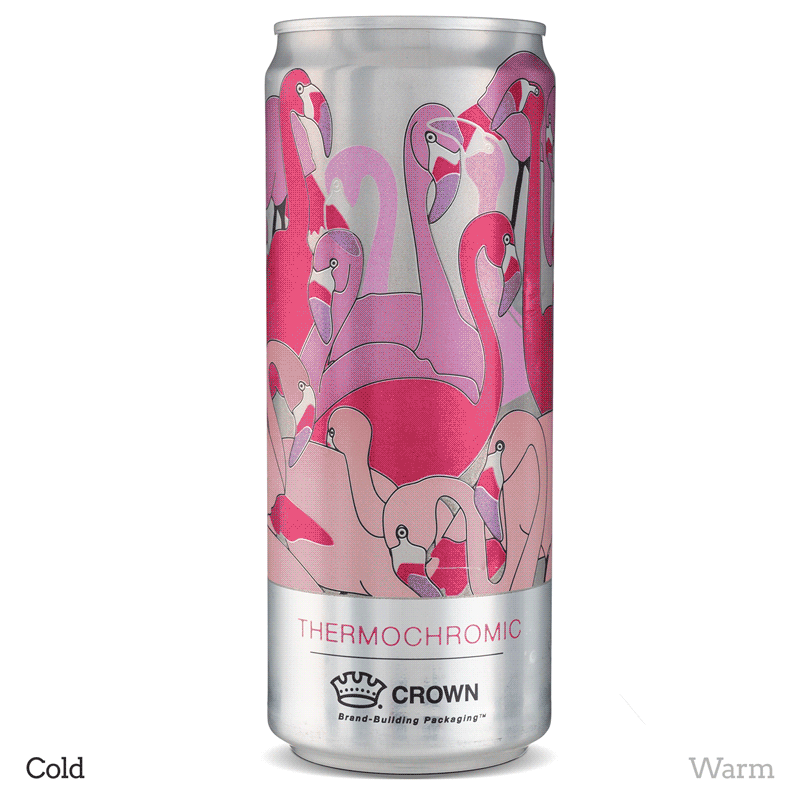thermo.gif A beverage can with flamingos appear and disappear