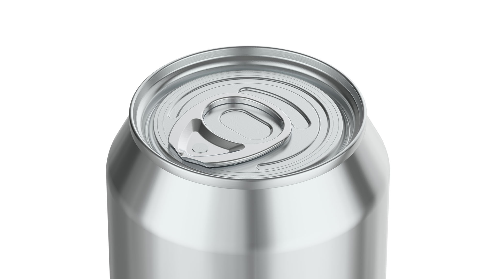 360 End on silver undecorated can