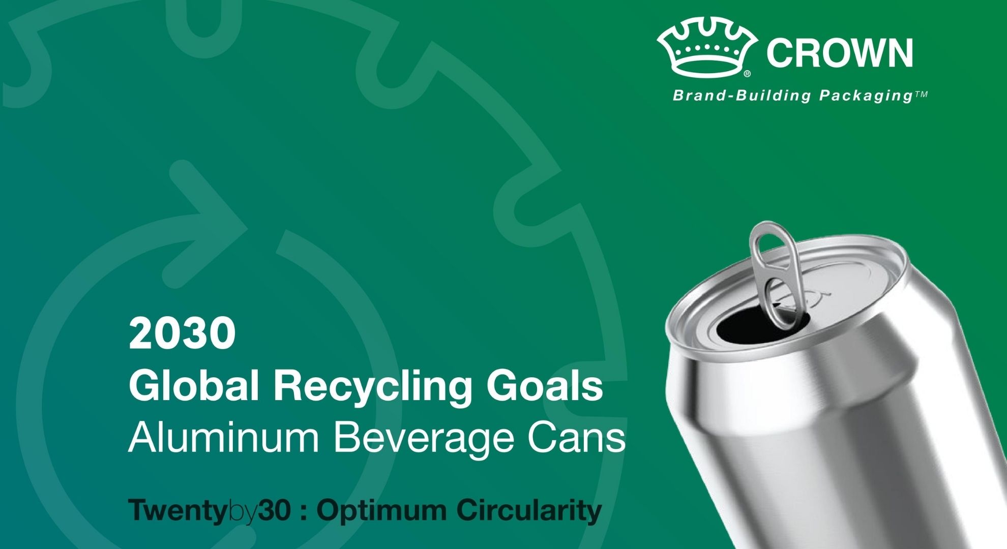 Crown Strives To Increase Global Beverage Can Recycling Rates With Ambitious New Goals 2030 Global Recycling Goals - Aluminum Beverage Cans for Twentyby30's Optimum Circularity pillar