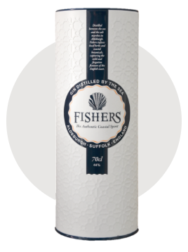 A Picture a packaged bottle of Fishers Gin