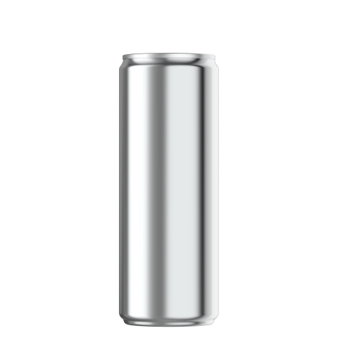 A tall, Crownsleek aluminum beverage can.